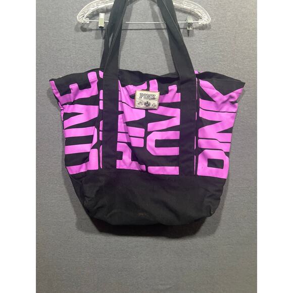 Vintage Y2K Victoria’s Secret PINK Weekender Tote Bag XL Purple/Black - Picture 2 of 16